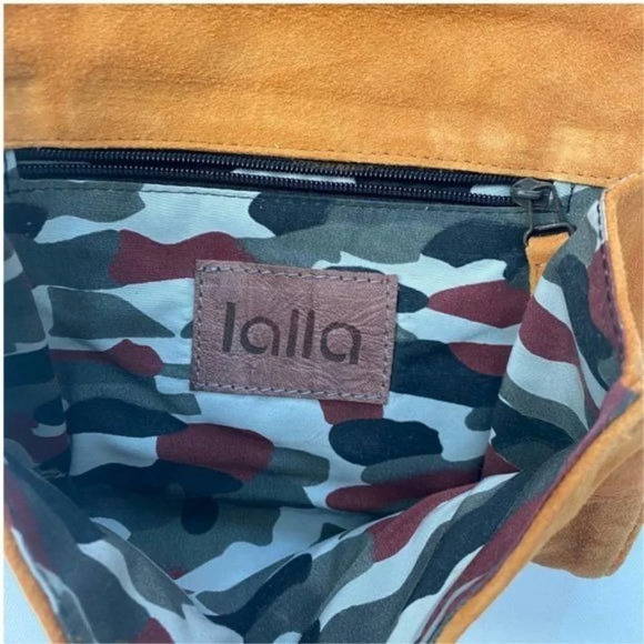 Lalla Marrakech Orange Studded Suede Clutch - Picture 3 of 5